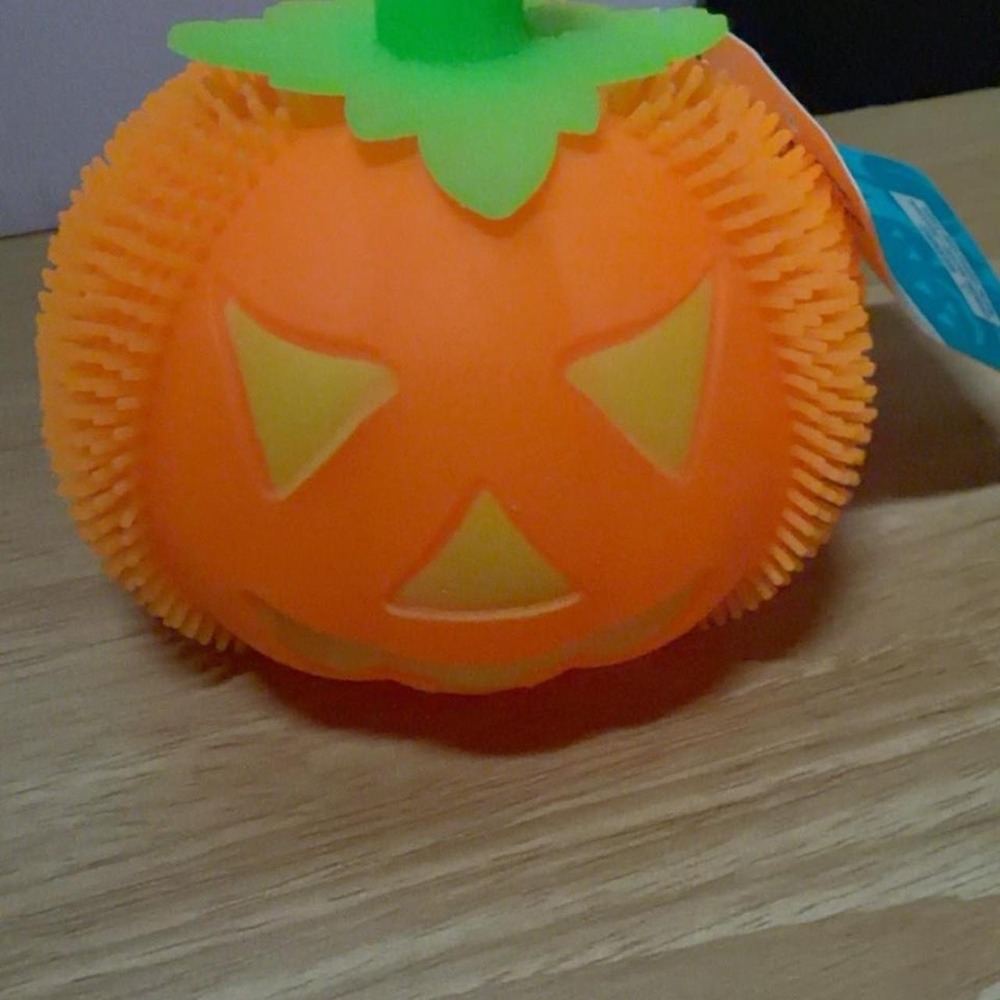 Jumbo Light-Up Pumpkin Halloween Puffer Squishy NWT